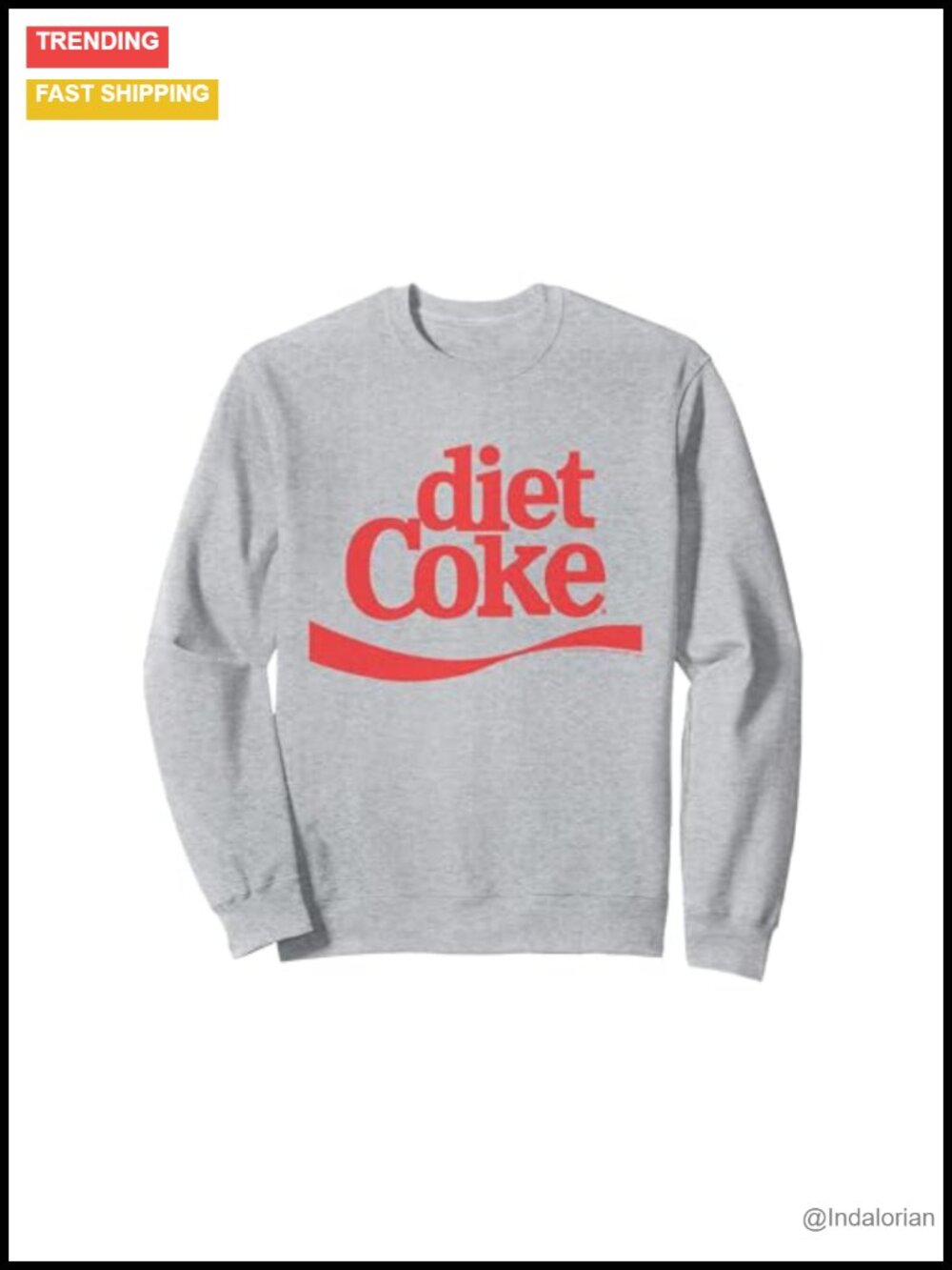 Diet Coke Iconic Red Wave Logo Sweatshirt Pullover Casual